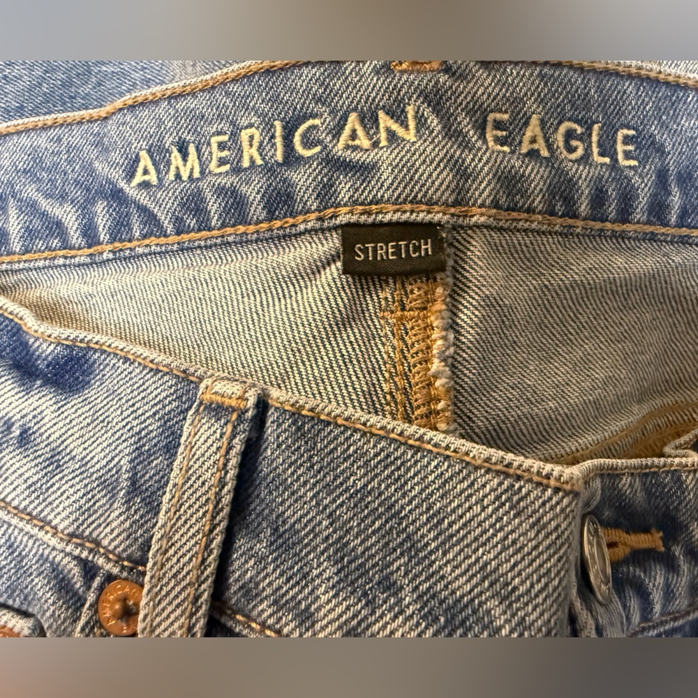 American Eagle Women's Curvy 90s Bootcut Jeans Sz 10 X-Short Blue Tides - Picture 11 of 13